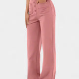 Nova Pantalones Rectos de Cintura Alta y Elasticidad