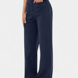 Nova Pantalones Rectos de Cintura Alta y Elasticidad