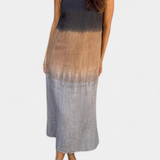 Taerra Vestido Sin Mangas con Estilo Tie-Dye en Degradé