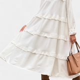 Jada Vestido Sudadera con Volantes y Silueta Casual-Chic