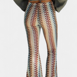 Carlie Pantalón Acampanado Estampado Retro