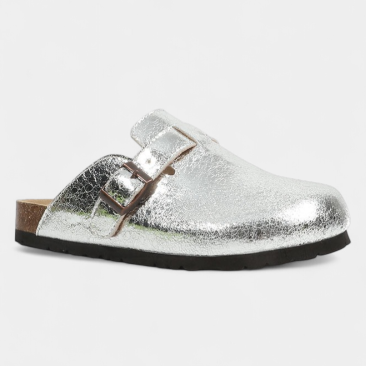 Aubree Zuecos Unisex de Gamuza con Hebilla Ajustable