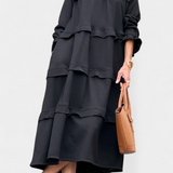 Jada Vestido Sudadera con Volantes y Silueta Casual-Chic