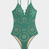 Ahria Swimsuit con Falda y Detalle Floral Calado