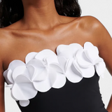 Ahria Conjunto de Bañador con Flores 3D y Falda Envolvente