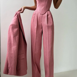 Dolce - Conjunto de Tres Piezas con Blazer de Doble Botonadura