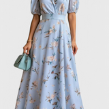 Isaline Vestido Floral con Cuello Breezy