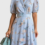 Isaline Vestido Floral con Cuello Breezy