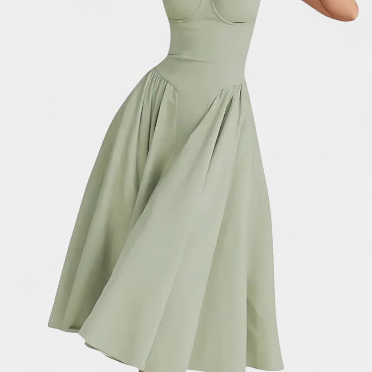 Felicity Vestido Midi Corsé Sin Mangas