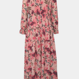 Keti Vestido Maxi Floral con Mangas Largas y Volantes Delicados