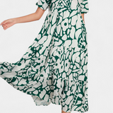 Nélida Vestido Fluido Estampado con Escote en V