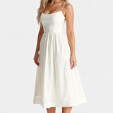 Marvelle Vestido Midi Sin Mangas de Caída Ligera