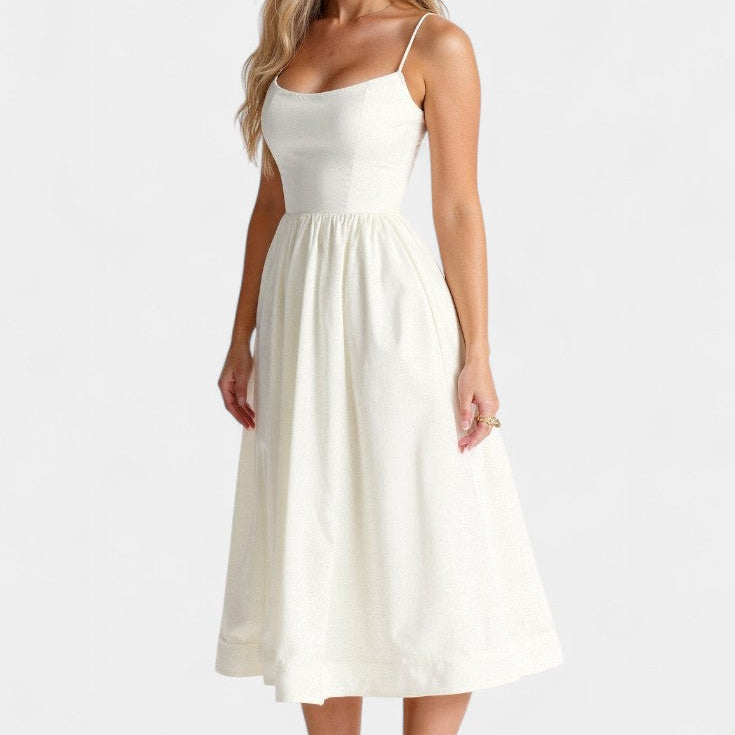 Marvelle Vestido Midi Sin Mangas de Caída Ligera