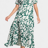 Nélida Vestido Fluido Estampado con Escote en V