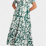 Nélida Vestido Fluido Estampado con Escote en V