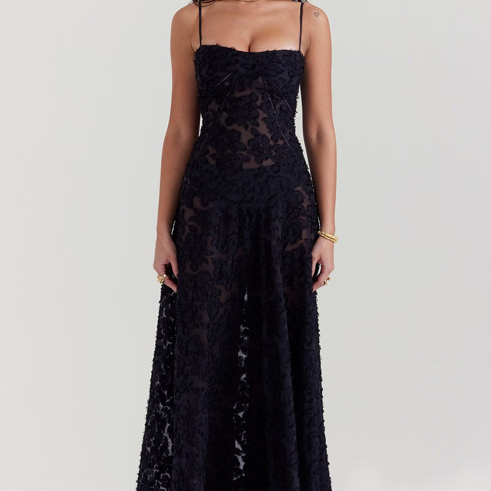 Mabel Vestido de Lentejuelas y Encaje Vintage