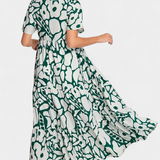 Nélida Vestido Fluido Estampado con Escote en V