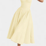 Felicity Vestido Midi Corsé Sin Mangas